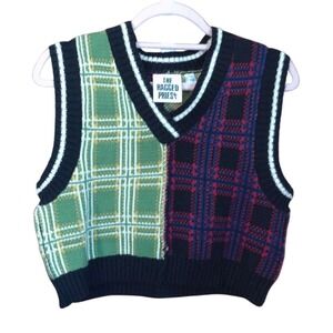 The Ragged Priest‎ Plaid Colorblock Sweater Vest Women's M Preppy Y2K
Grunge